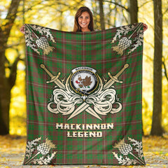 Clan MacKinnon Hunting Modern Tartan Gold Courage Symbol Blanket RD78 Clan MacKinnon Tartan Today