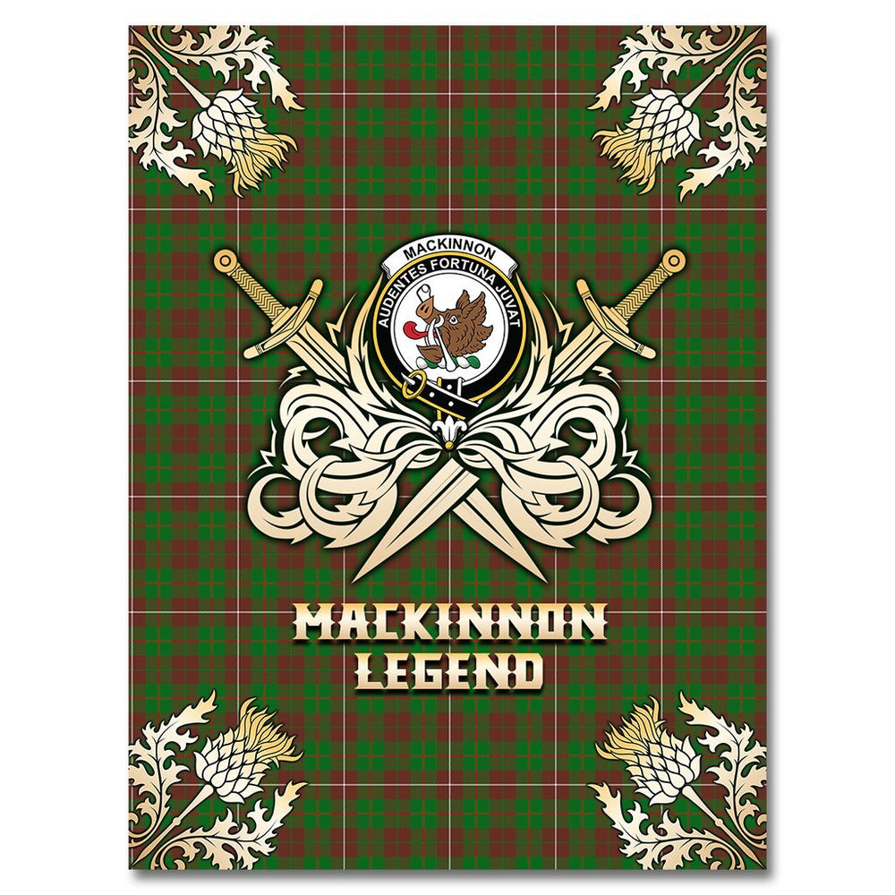 Clan MacKinnon Hunting Modern Tartan Gold Courage Symbol Blanket RD78 Clan MacKinnon Tartan Today