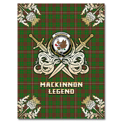 Clan MacKinnon Hunting Modern Tartan Gold Courage Symbol Blanket RD78 Clan MacKinnon Tartan Today