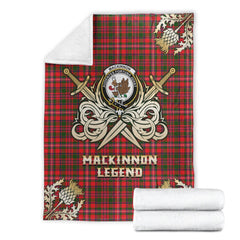 Clan MacKinnon Modern Tartan Gold Courage Symbol Blanket BB98 Clan MacKinnon Tartan Today