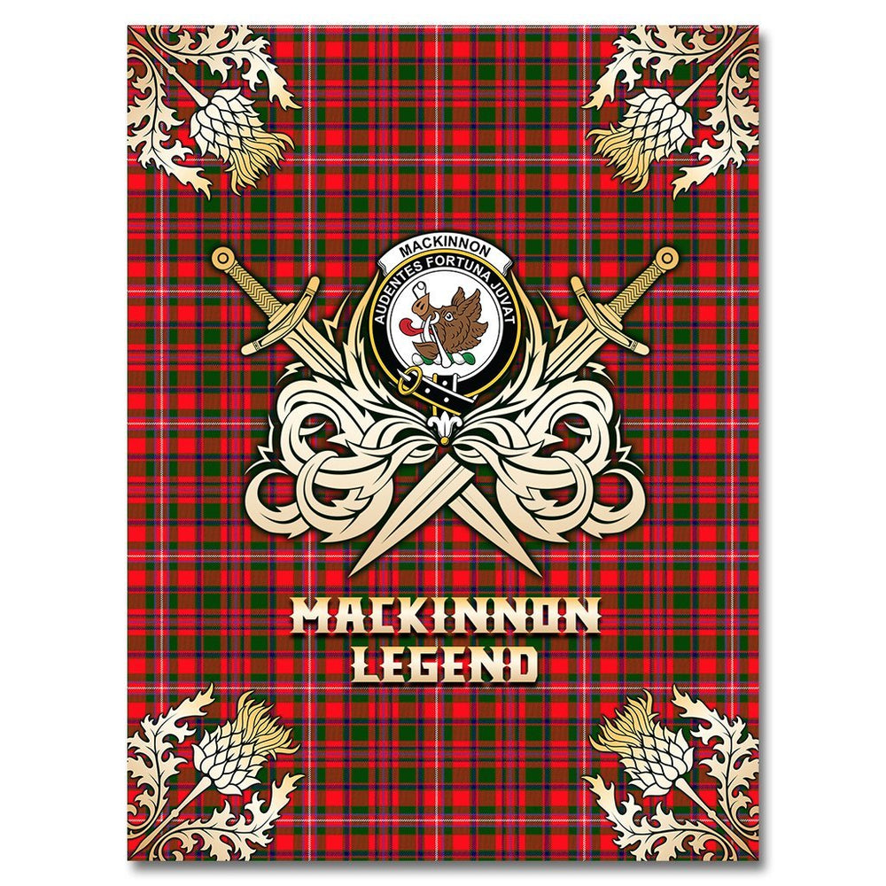 Clan MacKinnon Modern Tartan Gold Courage Symbol Blanket BB98 Clan MacKinnon Tartan Today