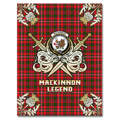 Clan MacKinnon Modern Tartan Gold Courage Symbol Blanket BB98 Clan MacKinnon Tartan Today