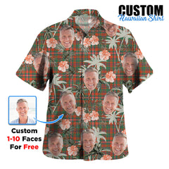 Clan MacKinnon Ancient Tartan Custom Face Hawaiian Shirt – Unisex Gift for Family Members, Summer Party WZ40 MacKinnon Ancient Tartan Tartan Hawaii Shirt