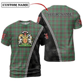 MacKinnon Hunting Ancient Tartan Shirt with Scotland Coat of Arms & Custom Name XC53