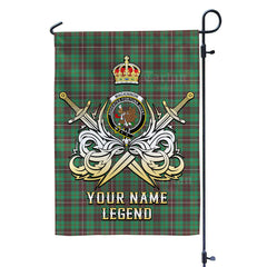 Custom Name Clan MacKinnon Hunting Ancient Tartan Garden Flag with Clan Crest and the Golden Sword of Courageous Legacy PK31