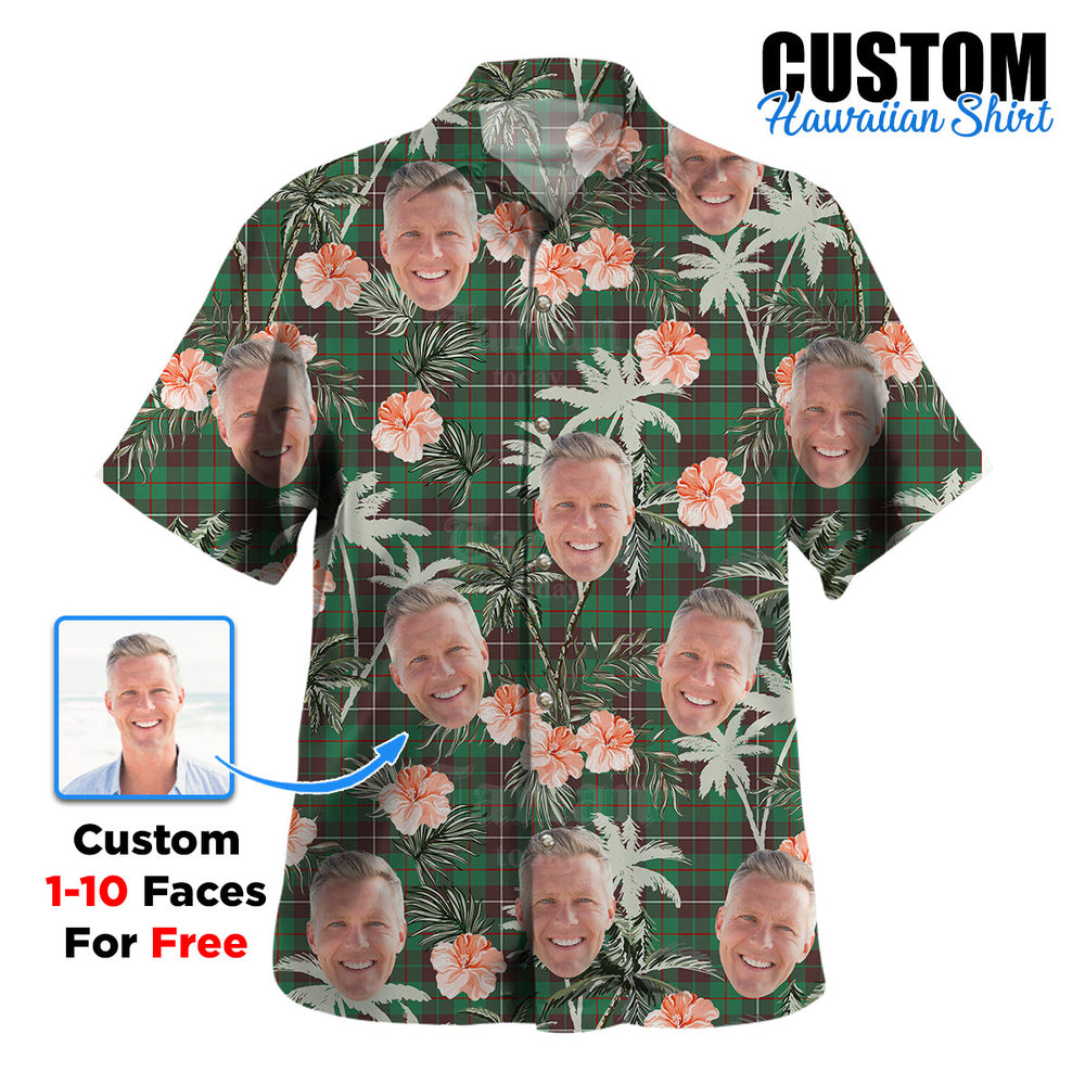 Clan MacKinnon Hunting Ancient Tartan Custom Face Hawaiian Shirt – Unisex Gift for Family Members, Summer Party OQ47 MacKinnon Hunting Ancient Tartan Tartan Hawaii Shirt