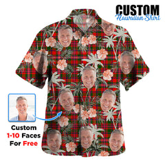Clan MacKinnon Modern Tartan Custom Face Hawaiian Shirt – Unisex Gift for Family Members, Summer Party VI38 MacKinnon Modern Tartan Tartan Hawaii Shirt