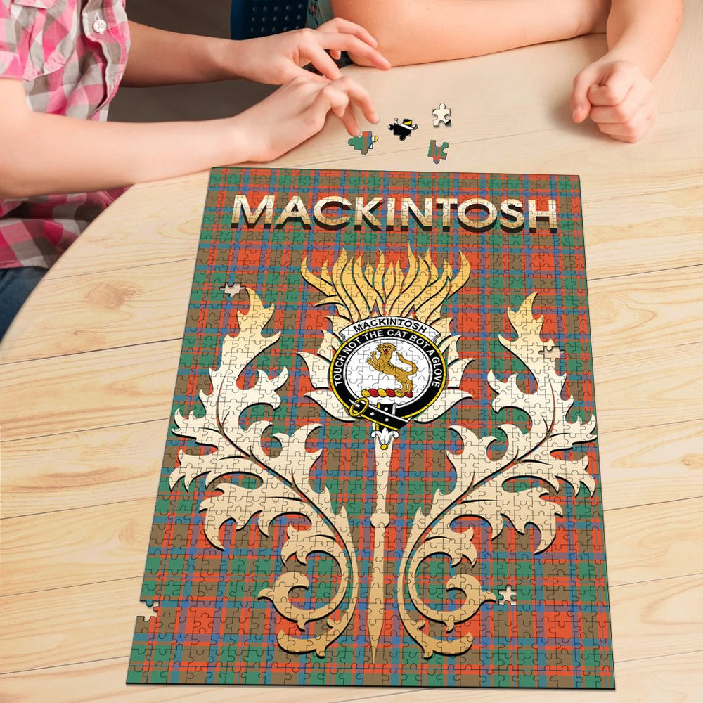 Clan MacKintosh Ancient Tartan Crest Thistle Jigsaw Puzzles Gift For Family FL13 Clan MacKintosh / MacIntosh Tartan Today
