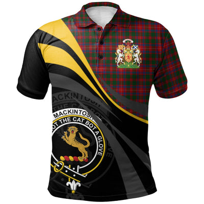 Clan MacKintosh Geddes Tartan Polo Shirt - Royal Coat Of Arms Style