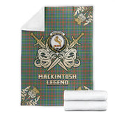 Clan MacKintosh Hunting Ancient Tartan Gold Courage Symbol Blanket NQ62 Clan MacKintosh / MacIntosh Tartan Today