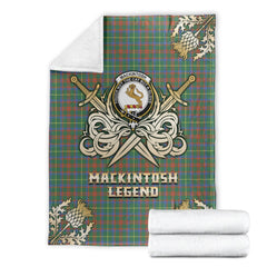 Clan MacKintosh Hunting Ancient Tartan Gold Courage Symbol Blanket NQ62 Clan MacKintosh / MacIntosh Tartan Today