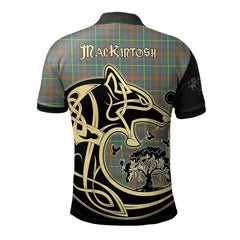 Clan MacKintosh Hunting Ancient Tartan Polo Shirt Viking Wolf FO48 MacKintosh Hunting Ancient Tartan Tartan Polo