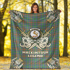 Clan MacKintosh Hunting Ancient Tartan Gold Courage Symbol Blanket NQ62 Clan MacKintosh / MacIntosh Tartan Today
