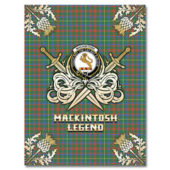 Clan MacKintosh Hunting Ancient Tartan Gold Courage Symbol Blanket NQ62 Clan MacKintosh / MacIntosh Tartan Today