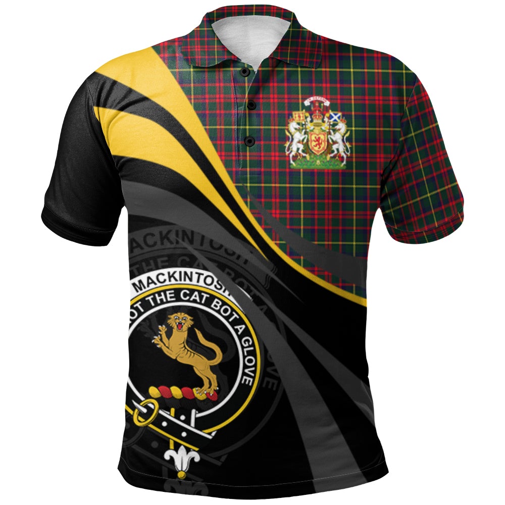 Clan MacKintosh Hunting Modern Tartan Polo Shirt - Royal Coat Of Arms Style AN42 MacKintosh Hunting Modern Tartan Tartan Polo