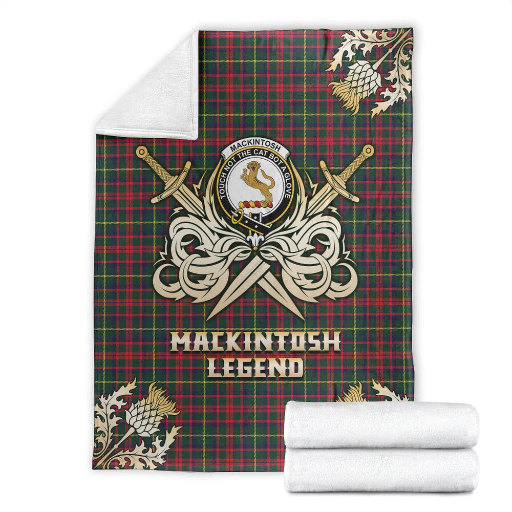 Clan MacKintosh Hunting Modern Tartan Gold Courage Symbol Blanket BJ83 Clan MacKintosh / MacIntosh Tartan Today