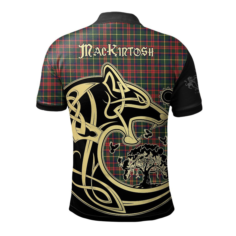 Clan MacKintosh Hunting Modern Tartan Polo Shirt Viking Wolf IQ76 MacKintosh Hunting Modern Tartan Tartan Polo