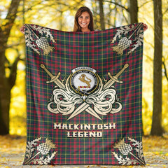 Clan MacKintosh Hunting Modern Tartan Gold Courage Symbol Blanket BJ83 Clan MacKintosh / MacIntosh Tartan Today