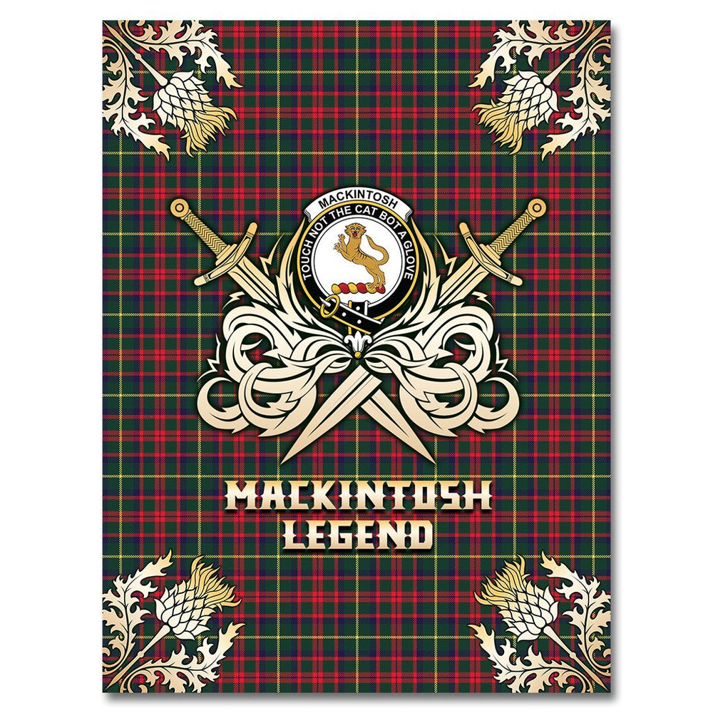 Clan MacKintosh Hunting Modern Tartan Gold Courage Symbol Blanket BJ83 Clan MacKintosh / MacIntosh Tartan Today