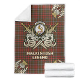 Clan MacKintosh Hunting Weathered Tartan Gold Courage Symbol Blanket AA59 Clan MacKintosh / MacIntosh Tartan Today