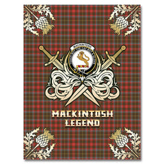 Clan MacKintosh Hunting Weathered Tartan Gold Courage Symbol Blanket AA59 Clan MacKintosh / MacIntosh Tartan Today