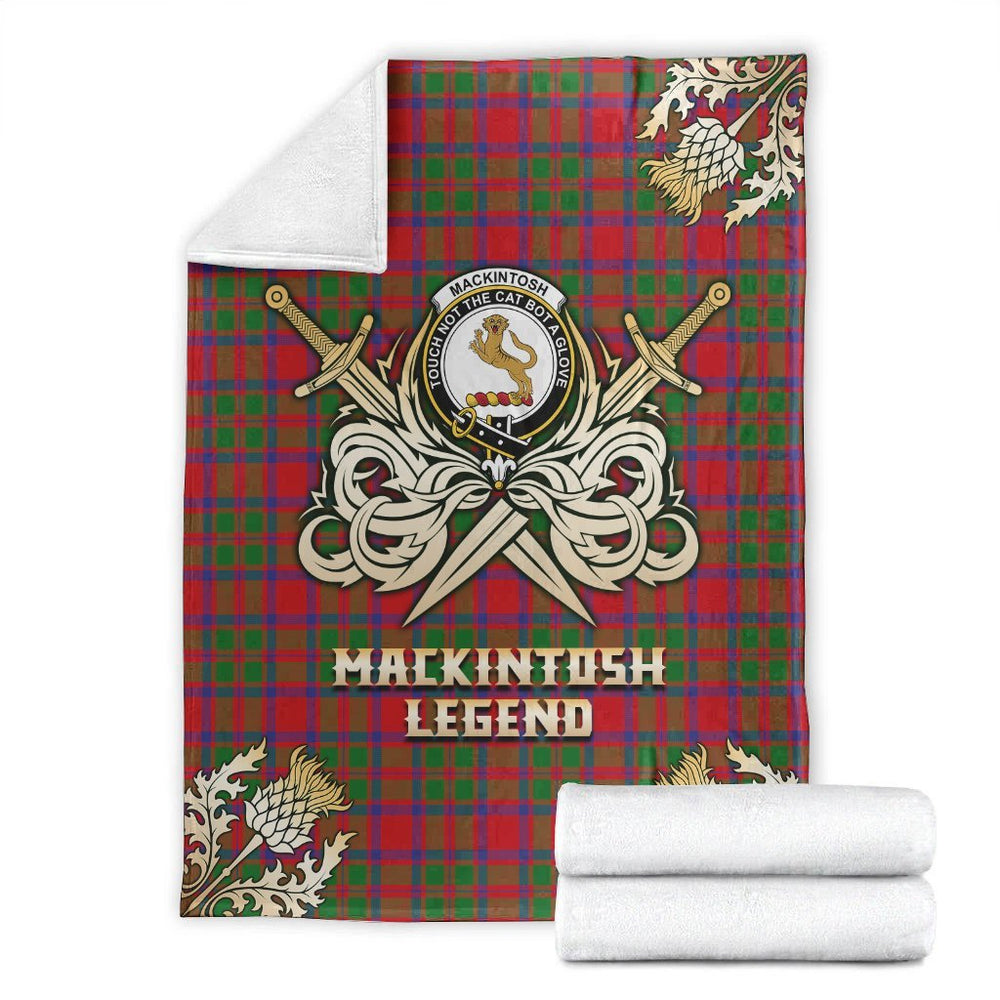 Clan MacKintosh Modern Tartan Gold Courage Symbol Blanket NL68 Clan MacKintosh / MacIntosh Tartan Today