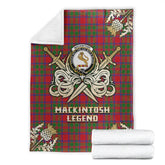 Clan MacKintosh Modern Tartan Gold Courage Symbol Blanket NL68 Clan MacKintosh / MacIntosh Tartan Today