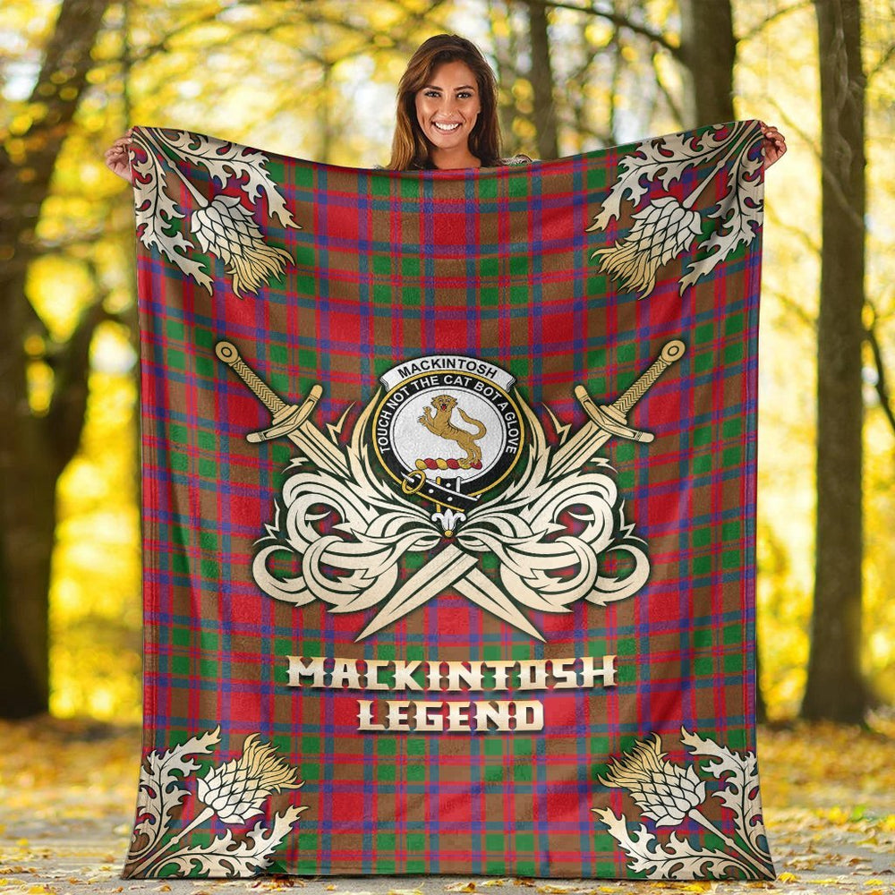 Clan MacKintosh Modern Tartan Gold Courage Symbol Blanket NL68 Clan MacKintosh / MacIntosh Tartan Today