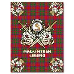 Clan MacKintosh Modern Tartan Gold Courage Symbol Blanket NL68 Clan MacKintosh / MacIntosh Tartan Today