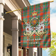 Custom Name Clan MacKintosh Ancient Tartan Garden Flag with Clan Crest and the Golden Sword of Courageous Legacy GW17