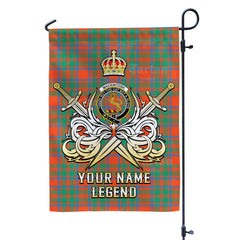 Custom Name Clan MacKintosh Ancient Tartan Garden Flag with Clan Crest and the Golden Sword of Courageous Legacy GW17