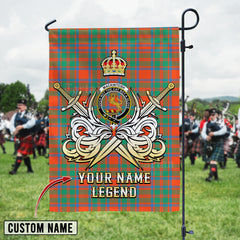 Personalized Custom Name Clan MacKintosh Ancient Tartan Garden Flag with Clan Crest and the Golden Sword of Courageous Legacy GW17 - MacKintosh Ancient Tartan Design, Scottish Heritage Gift