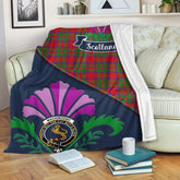 Clan MacKintosh Tartan Crest Premium Blanket Thistle Style ST69 Clan MacKintosh / MacIntosh Tartan Today