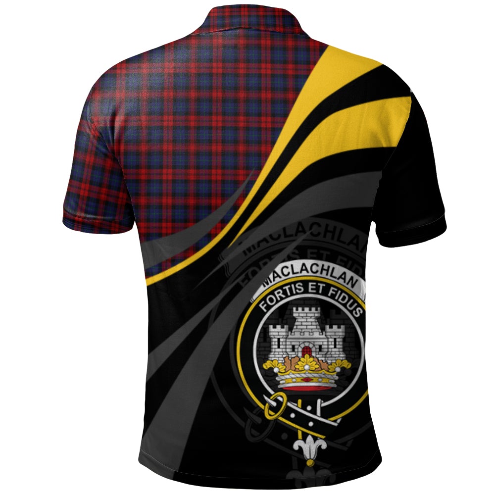 Clan MacLachlan Tartan Polo Shirt - Royal Coat Of Arms Style RO52 MacLachlan Tartan Tartan Polo