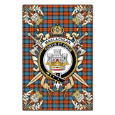 Clan MacLachlan Ancient Tartan Crest Black Garden Flag - Gold Thistle BL85 Clan Garden Tartan Today