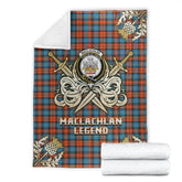 Clan MacLachlan Ancient Tartan Gold Courage Symbol Blanket QW29 Clan Hall Tartan Today