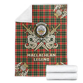 Clan MacLachlan Hunting Modern Tartan Gold Courage Symbol Blanket DN28 Clan Hall Tartan Today
