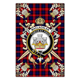 Clan MacLachlan Modern Tartan Crest Black Garden Flag - Gold Thistle OF86 Clan Garden Tartan Today