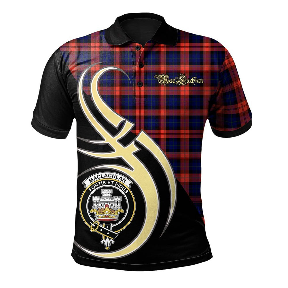 Clan MacLachlan Modern Tartan Polo Shirt - Believe In Me Style ZO91 MacLachlan Modern Tartan Tartan Polo