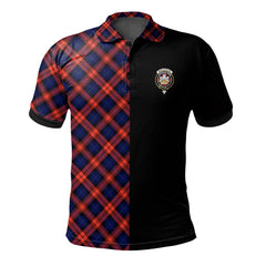 Clan MacLachlan Modern Tartan Polo Shirt Half of Me - Cross Style OT28 MacLachlan Modern Tartan Tartan Polo