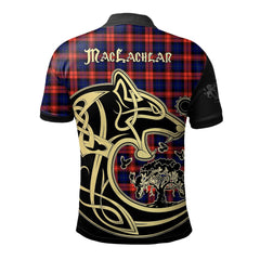Clan MacLachlan Modern Tartan Polo Shirt Viking Wolf CZ72 MacLachlan Modern Tartan Tartan Polo