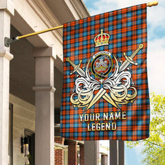 Custom Name Clan MacLachlan Ancient Tartan Garden Flag with Clan Crest and the Golden Sword of Courageous Legacy ZS43
