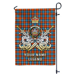Custom Name Clan MacLachlan Ancient Tartan Garden Flag with Clan Crest and the Golden Sword of Courageous Legacy ZS43