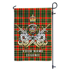 Custom Name Clan MacLachlan Hunting Modern Tartan Garden Flag with Clan Crest and the Golden Sword of Courageous Legacy PL70