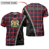 MacLachlan Modern Tartan Shirt with Scotland Coat of Arms & Custom Name GS25