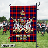 Personalized Custom Name Clan MacLachlan Modern Tartan Garden Flag with Clan Crest and the Golden Sword of Courageous Legacy PW16 - MacLachlan Modern Tartan Design, Scottish Heritage Gift