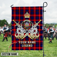 Personalized Custom Name Clan MacLachlan Modern Tartan Garden Flag with Clan Crest and the Golden Sword of Courageous Legacy PW16 - MacLachlan Modern Tartan Design, Scottish Heritage Gift