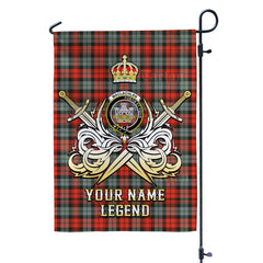 Custom Name Clan MacLachlan Weathered Tartan Garden Flag with Clan Crest and the Golden Sword of Courageous Legacy RL50