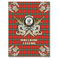 Clan MacLaine of Loch Buie Tartan Gold Courage Symbol Blanket VO18 Clan Hall Tartan Today