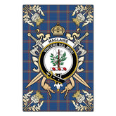 Clan MacLaine of Loch Buie Hunting Ancient Tartan Crest Black Garden Flag - Gold Thistle QA55 Clan Garden Tartan Today